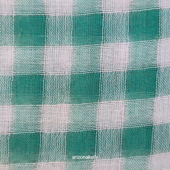NWT J. Crew Green Gingham Cotton Lightweight Scarf - Picture 7 of 10
